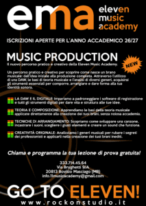 Volantino Corso Music Production Eleven Music Academy Bovisio Masciago